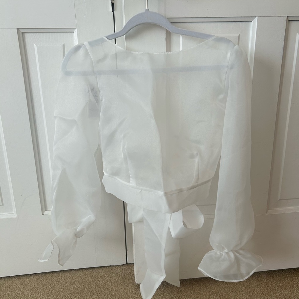 Sheer wedding dress topper bolero